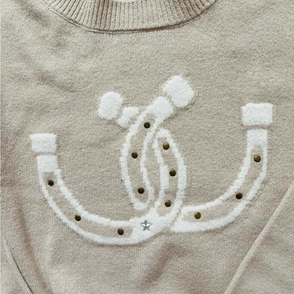 🎉 LAST ONE🎉 - Make Offer Now 
Lucky Brand Women's Tan Crew Neck Sweater - Picture 5 of 6